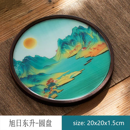 Chinese Style Bamboo Tea Tray Living Room Tea Table Trays Decorative High Grade Teapot Base Tray Tradition Tea Set Accessories