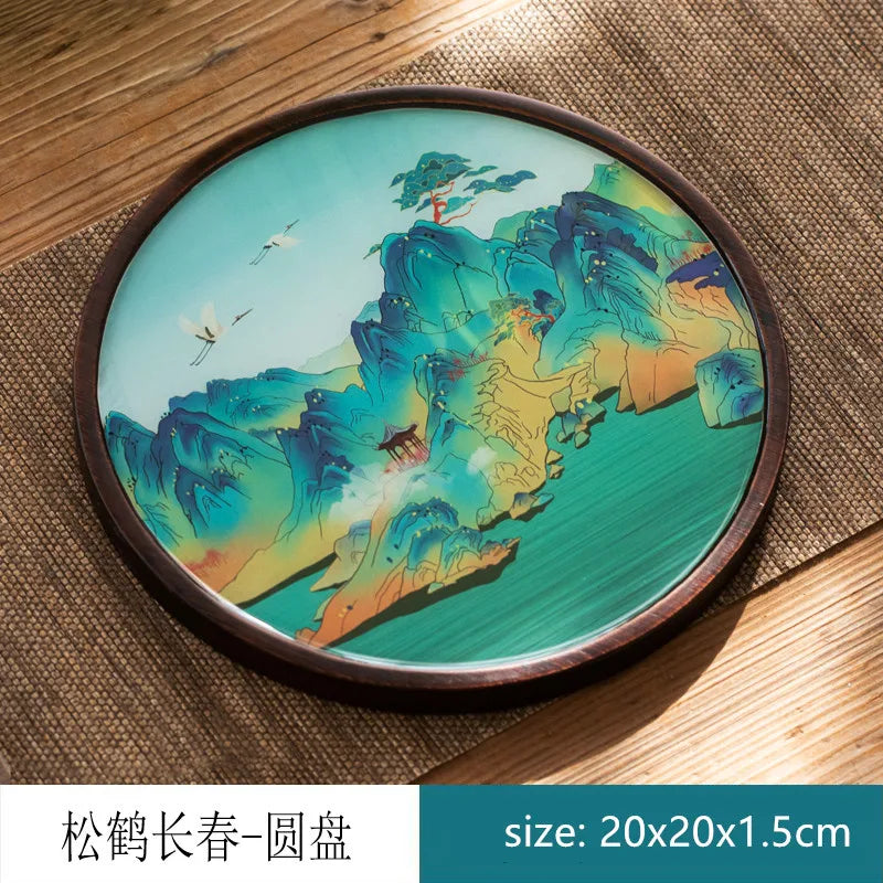 Chinese Style Bamboo Tea Tray Living Room Tea Table Trays Decorative High Grade Teapot Base Tray Tradition Tea Set Accessories