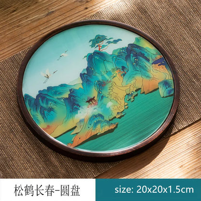 Chinese Style Bamboo Tea Tray Living Room Tea Table Trays Decorative High Grade Teapot Base Tray Tradition Tea Set Accessories