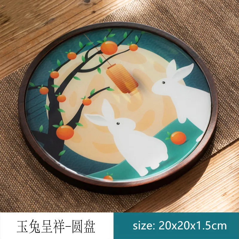 Chinese Style Bamboo Tea Tray Living Room Tea Table Trays Decorative High Grade Teapot Base Tray Tradition Tea Set Accessories
