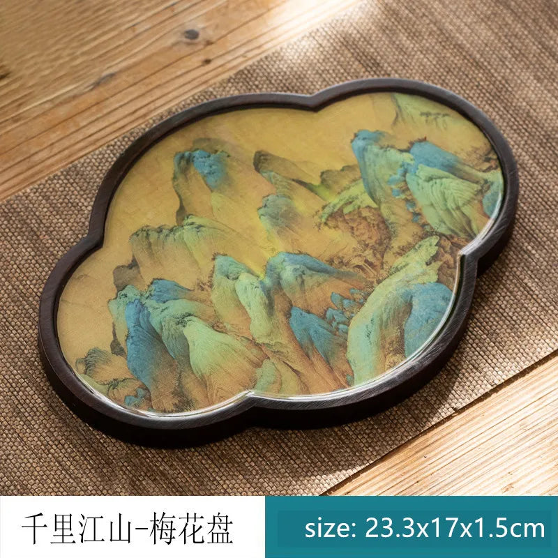 Chinese Style Bamboo Tea Tray Living Room Tea Table Trays Decorative High Grade Teapot Base Tray Tradition Tea Set Accessories