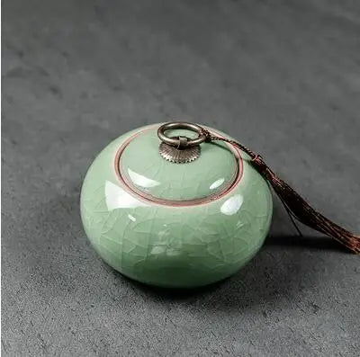Chinese Style Big Tea Caddy Storage Box, Portable Sealed Tea Cans, Ceramic Porcelain Canister for Spices Organizer, Tea Jars
