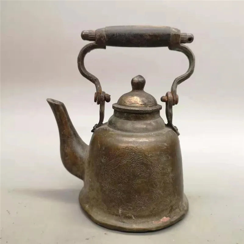 Chinese Style Brass Tea Pots, Retro Handmade Teapot with Handle, Copper Large Tea Pot, Kung Fu Tea Set, Teaware Ornament Gift