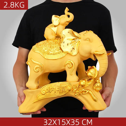 Chinese Style Elephant Animal Wine Cabinet Statue Ornaments Resin Sculpture Crafts Home Decoration Accessories Wedding Gifts