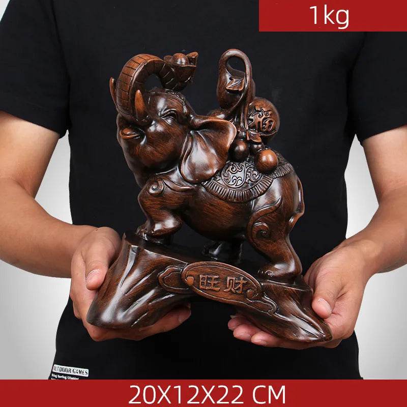 Chinese Style Elephant Animal Wine Cabinet Statue Ornaments Resin Sculpture Crafts Home Decoration Accessories Wedding Gifts