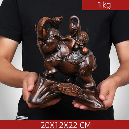 Chinese Style Elephant Animal Wine Cabinet Statue Ornaments Resin Sculpture Crafts Home Decoration Accessories Wedding Gifts
