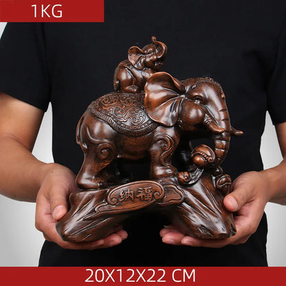 Chinese Style Elephant Animal Wine Cabinet Statue Ornaments Resin Sculpture Crafts Home Decoration Accessories Wedding Gifts