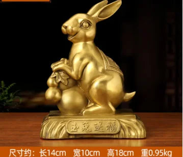 Chinese Style Fengshui Lucky Money Rabbit Zodiac Resin Statue Desk Living Room Ornaments Housewarming Christmas Gifts