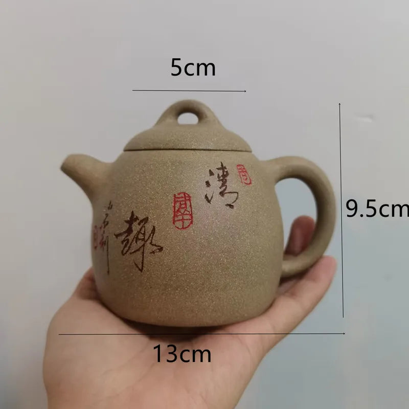Chinese Style Hand Carved Home Drinking Utensils Purple Sand Dahongpao Dragon Egg Teapot Heat-resistant Tea Set Tea Set Teapot