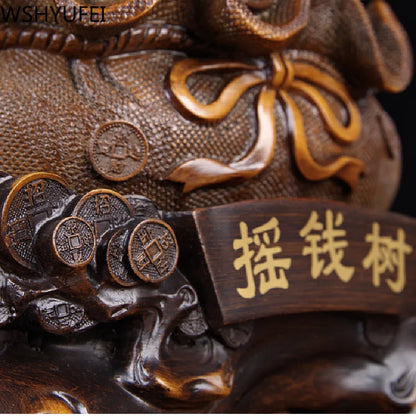 Chinese Style Lucky Wealth Tree Resin  Ornaments Crafts Home Living Room Study Desk Housewarming Statue Ornaments Gifts
