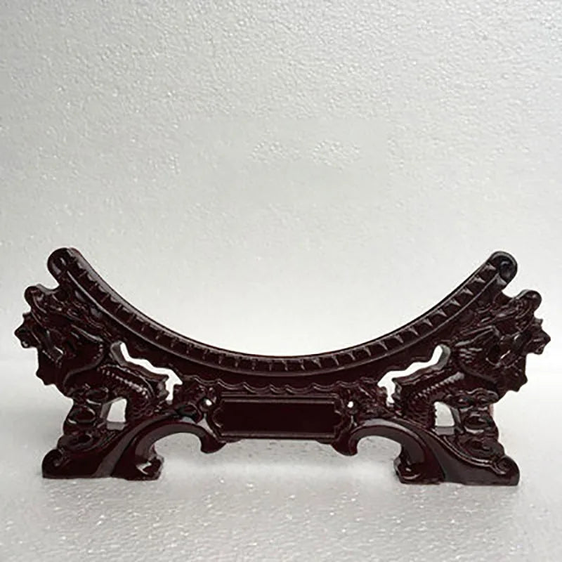 Chinese Style Plastic Decorative Plates, Bracket Holder for Flat Discs, Red Dragon Design