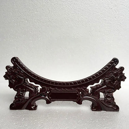 Chinese Style Plastic Decorative Plates, Bracket Holder for Flat Discs, Red Dragon Design