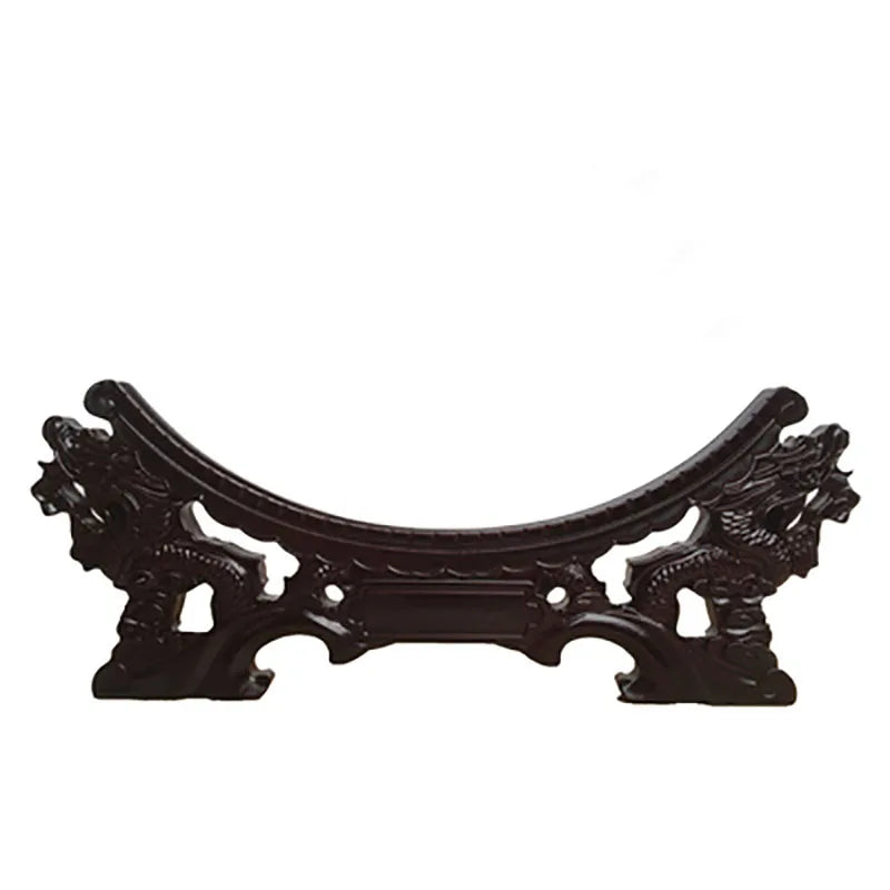 Chinese Style Plastic Decorative Plates, Bracket Holder for Flat Discs, Red Dragon Design