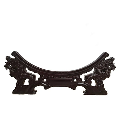 Chinese Style Plastic Decorative Plates, Bracket Holder for Flat Discs, Red Dragon Design