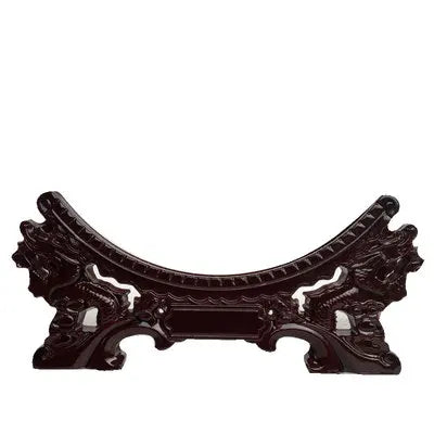 Chinese Style Plastic Decorative Plates, Bracket Holder for Flat Discs, Red Dragon Design