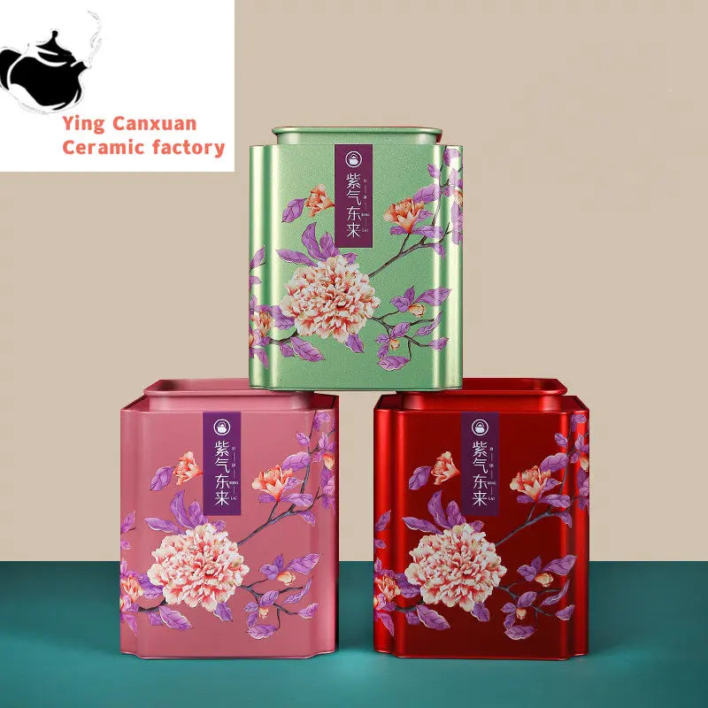 Chinese Style Portable Iron Tea Caddy Tieguanyin Tea Storage Boxes Tea Containers Coffee Moisture-proof Can Kitchen Spice Jar