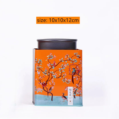 Chinese Style Portable Iron Tea Caddy Tieguanyin Tea Storage Boxes Tea Containers Coffee Moisture-proof Can Kitchen Spice Jar