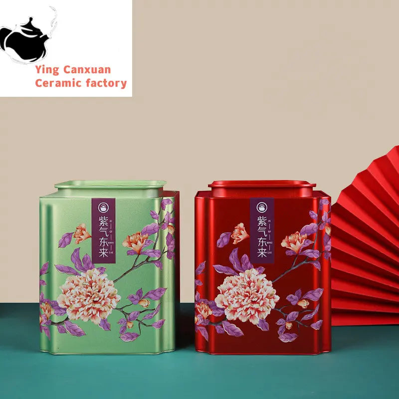 Chinese Style Portable Iron Tea Caddy Tieguanyin Tea Storage Boxes Tea Containers Coffee Moisture-proof Can Kitchen Spice Jar