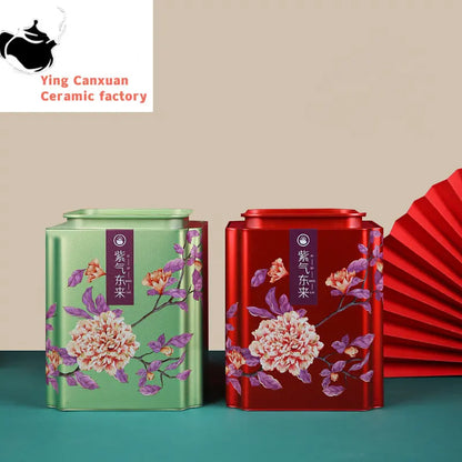 Chinese Style Portable Iron Tea Caddy Tieguanyin Tea Storage Boxes Tea Containers Coffee Moisture-proof Can Kitchen Spice Jar