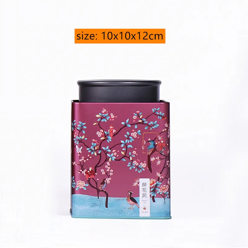 Chinese Style Portable Iron Tea Caddy Tieguanyin Tea Storage Boxes Tea Containers Coffee Moisture-proof Can Kitchen Spice Jar