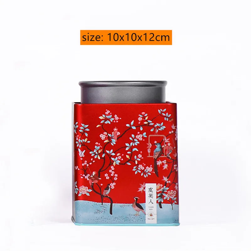 Chinese Style Portable Iron Tea Caddy Tieguanyin Tea Storage Boxes Tea Containers Coffee Moisture-proof Can Kitchen Spice Jar