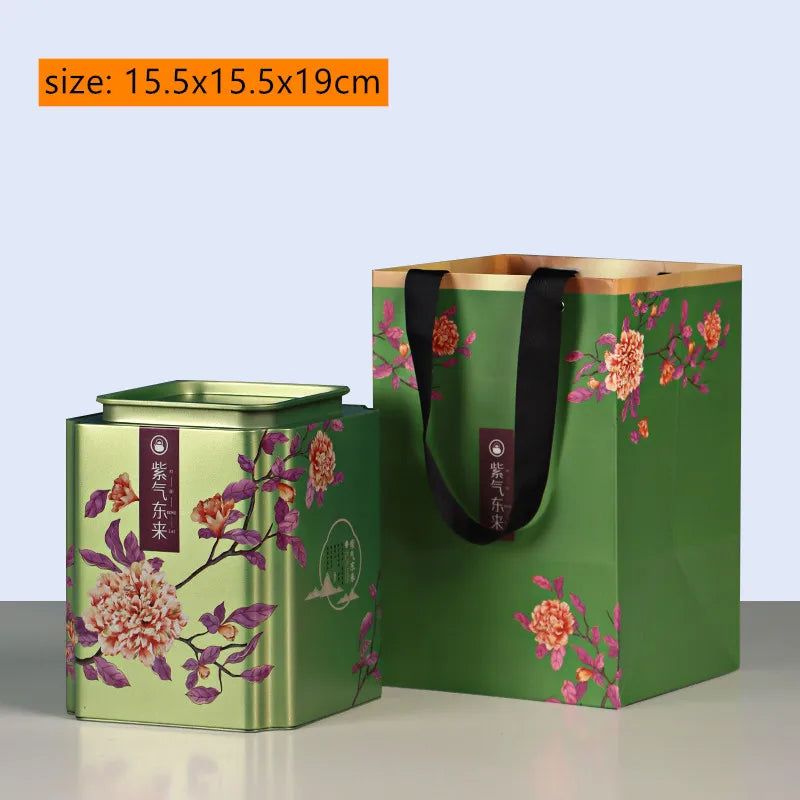 Chinese Style Portable Iron Tea Caddy Tieguanyin Tea Storage Boxes Tea Containers Coffee Moisture-proof Can Kitchen Spice Jar