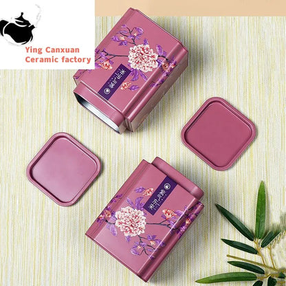 Chinese Style Portable Iron Tea Caddy Tieguanyin Tea Storage Boxes Tea Containers Coffee Moisture-proof Can Kitchen Spice Jar