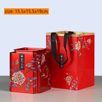Chinese Style Portable Iron Tea Caddy Tieguanyin Tea Storage Boxes Tea Containers Coffee Moisture-proof Can Kitchen Spice Jar