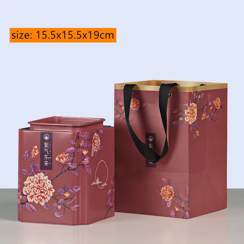 Chinese Style Portable Iron Tea Caddy Tieguanyin Tea Storage Boxes Tea Containers Coffee Moisture-proof Can Kitchen Spice Jar