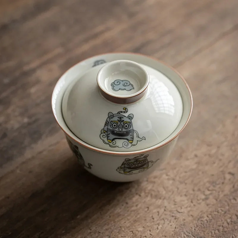Chinese Style Retro Kung Fu Luxury Gaiwan Travel Ceramic Tea Ceremony Premium Teaware Juego De Te Tea Accessories
