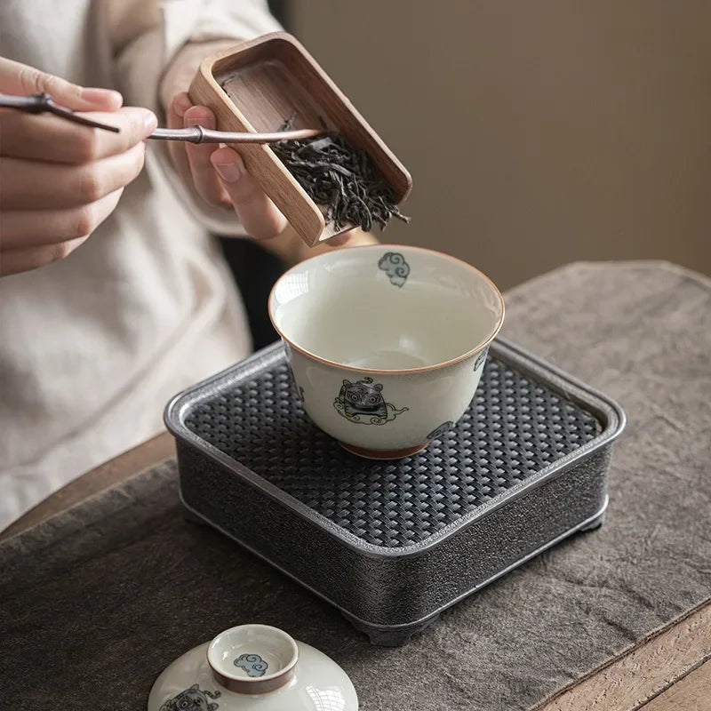 Chinese Style Retro Kung Fu Luxury Gaiwan Travel Ceramic Tea Ceremony Premium Teaware Juego De Te Tea Accessories