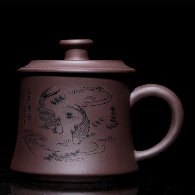 Chinese Style Yixing Handmade Purple Clay Pu'er Tea Cup Travel Tea Ceremony Tea Set Drinkware Supplies Office Water Cups Gift