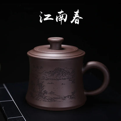 Chinese Style Yixing Handmade Purple Clay Pu'er Tea Cup Travel Tea Ceremony Tea Set Drinkware Supplies Office Water Cups Gift