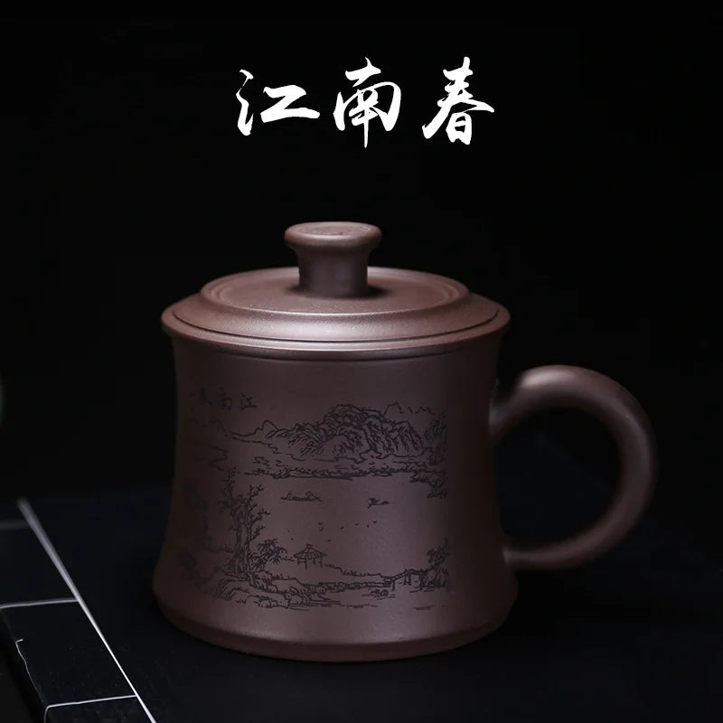 Chinese Style Yixing Handmade Purple Clay Pu'er Tea Cup Travel Tea Ceremony Tea Set Drinkware Supplies Office Water Cups Gift