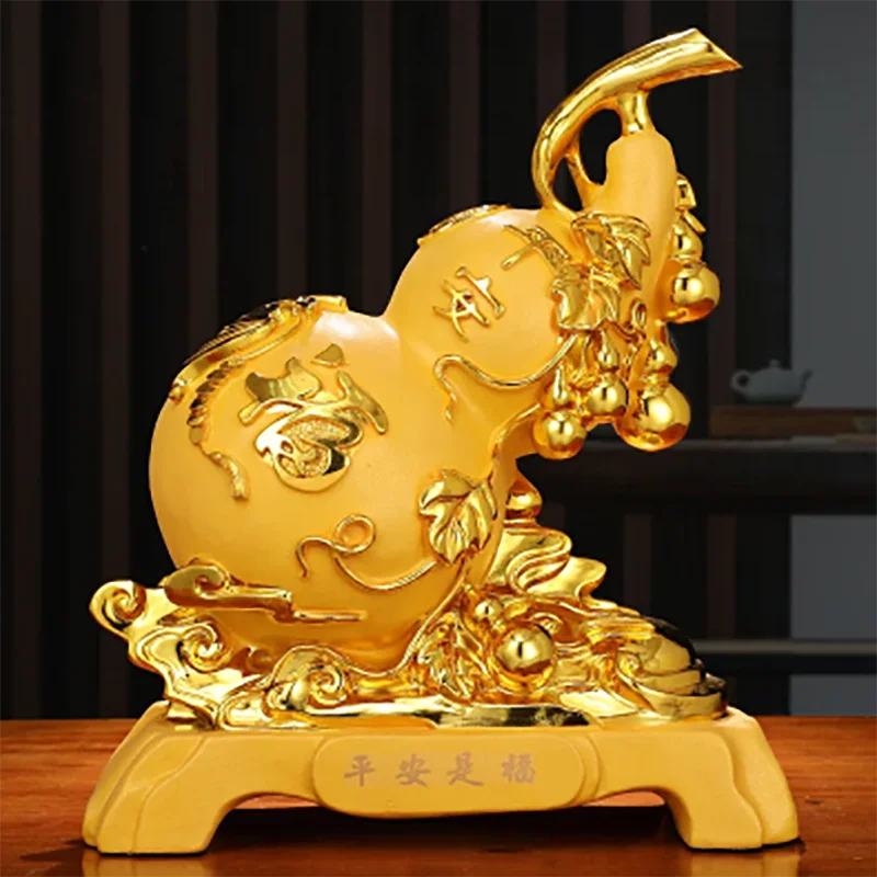 Chinese Styles Lucky Fortune Gourd Sculpture Ornaments Living Room TV Cabinet Resin Piggy Bank Decoration Home Accessories