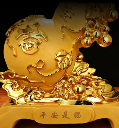 Chinese Styles Lucky Fortune Gourd Sculpture Ornaments Living Room TV Cabinet Resin Piggy Bank Decoration Home Accessories