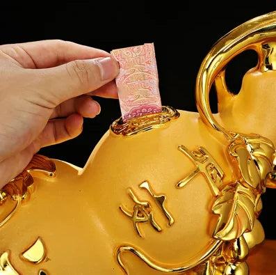Chinese Styles Lucky Fortune Gourd Sculpture Ornaments Living Room TV Cabinet Resin Piggy Bank Decoration Home Accessories