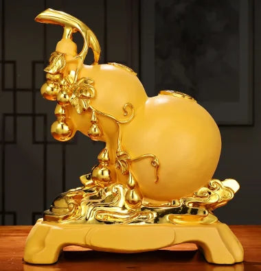 Chinese Styles Lucky Fortune Gourd Sculpture Ornaments Living Room TV Cabinet Resin Piggy Bank Decoration Home Accessories