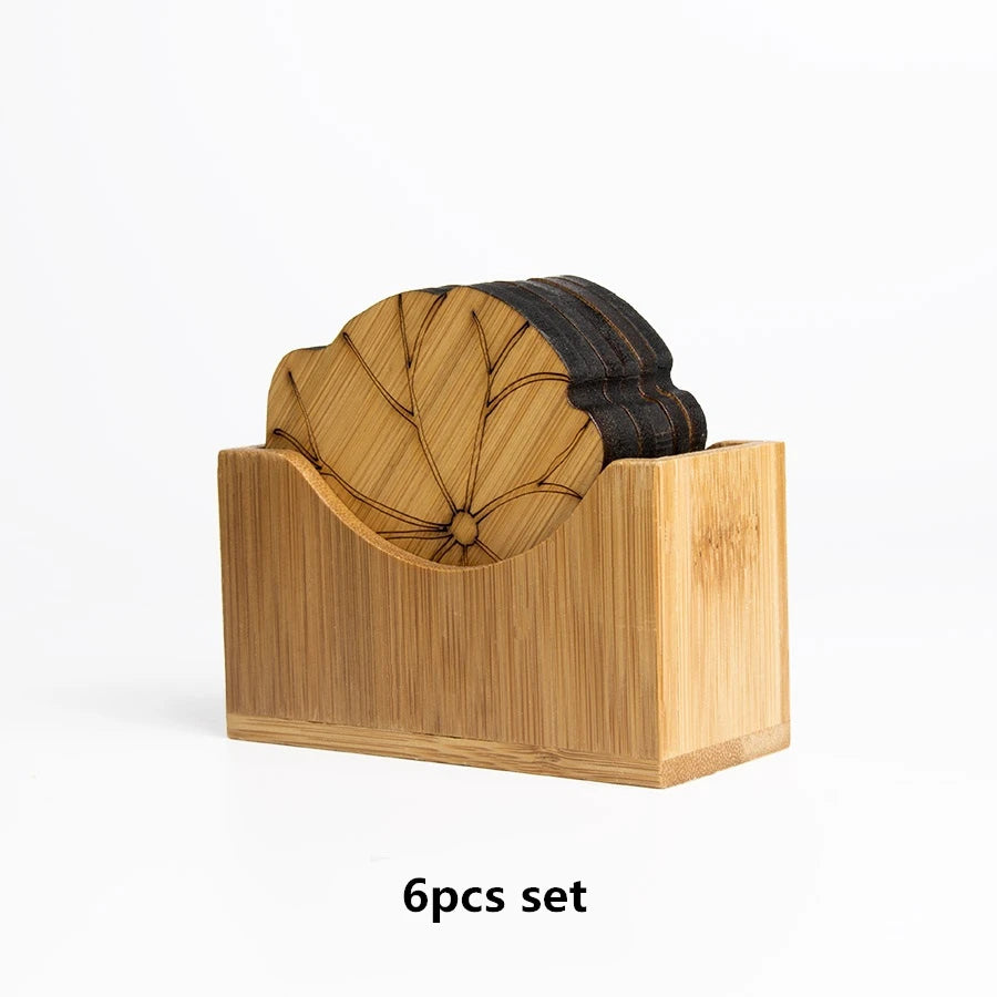 Chinese Tea Ceremony Bamboo Coaster Set, Kungfu Tea Cup Mat, Saucer Chinoiserie, Creative Accessories