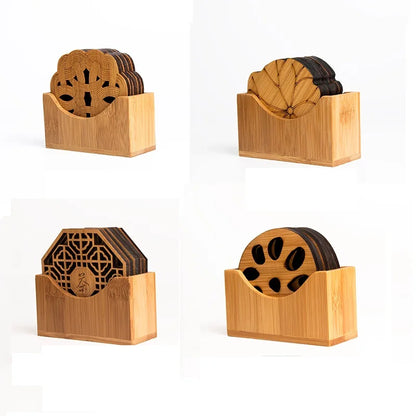 Chinese Tea Ceremony Bamboo Coaster Set, Kungfu Tea Cup Mat, Saucer Chinoiserie, Creative Accessories