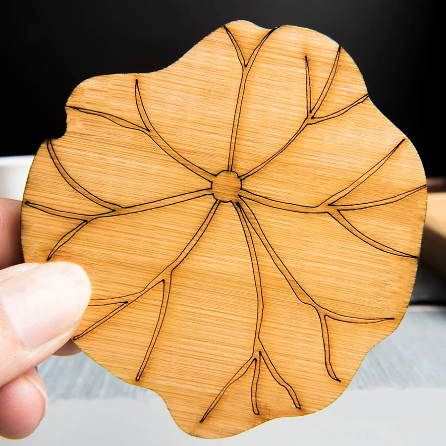 Chinese Tea Ceremony Bamboo Coaster Set, Kungfu Tea Cup Mat, Saucer Chinoiserie, Creative Accessories