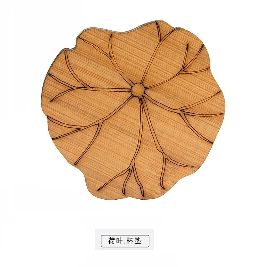 Chinese Tea Ceremony Bamboo Coaster Set, Kungfu Tea Cup Mat, Saucer Chinoiserie, Creative Accessories