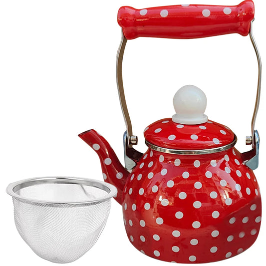 Chinese Tea Pot Glass Teapot Infuser Tea Pots Loose Tea Tea Strainer Metal Teapot Enamel Tea Maker Daily Use Enamel Kettle