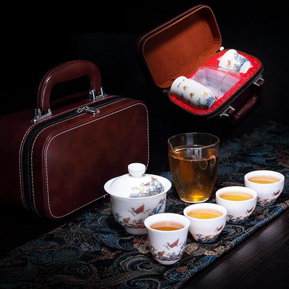 Chinese Tea Set Ceramic Suet jade Teapot Teacup Gaiwan Porcelain Teaset Kettles Teaware Sets Drinkware Chinese Tea Free Shipping