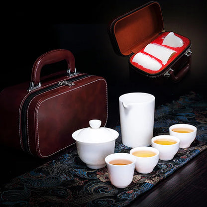 Chinese Tea Set Ceramic Suet jade Teapot Teacup Gaiwan Porcelain Teaset Kettles Teaware Sets Drinkware Chinese Tea Free Shipping
