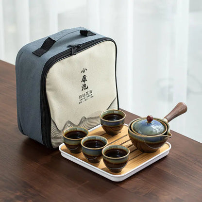 Chinese Tea Set Chinese Gongfu Tea Set Portable Teapot Set Tea Maker Infuser Portable Tea Cup Set Of 6  Tea Set Porcelain