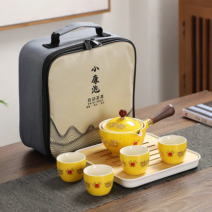 Chinese Tea Set Chinese Gongfu Tea Set Portable Teapot Set Tea Maker Infuser Portable Tea Cup Set Of 6  Tea Set Porcelain