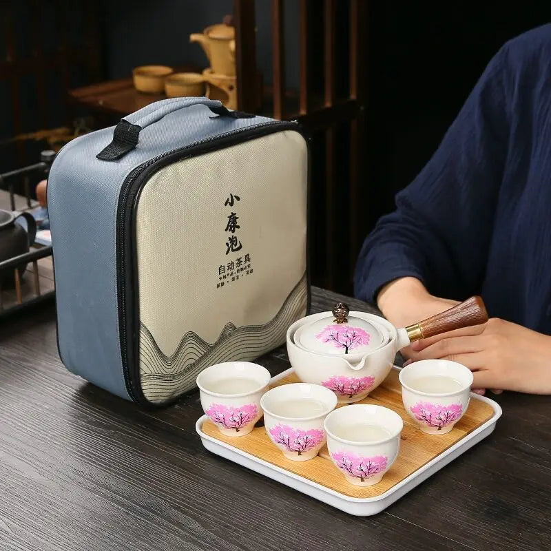 Chinese Tea Set Chinese Gongfu Tea Set Portable Teapot Set Tea Maker Infuser Portable Tea Cup Set Of 6  Tea Set Porcelain