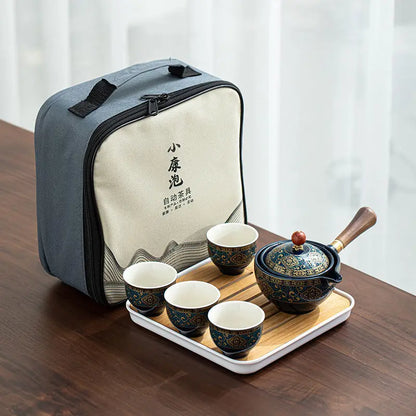 Chinese Tea Set Chinese Gongfu Tea Set Portable Teapot Set Tea Maker Infuser Portable Tea Cup Set Of 6  Tea Set Porcelain