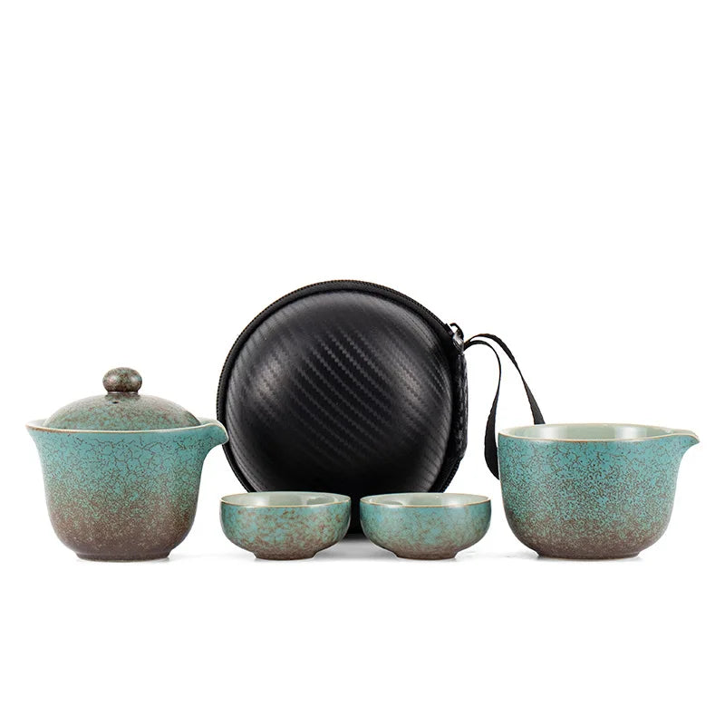 Chinese Tea Travel Tea Set Kung Fu Tea Set Ceramic Portable Teapot Porcelain Teaset Gaiwan Tea Cups of Tea Ceremony Tea Tool